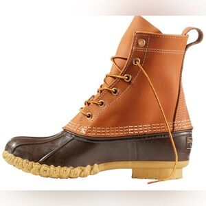 L.L. Bean 6" Boots Women's 8 M Tan Brown Leather Waterproof Duck Rain Snow NEW